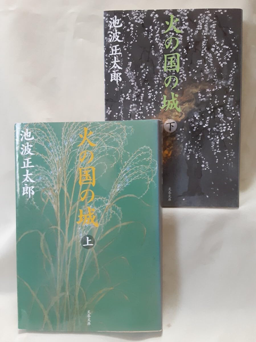 Shotaro Ikenami Chapter Novel "Castle of Fire" Top and Bottom Set of 2, Bunshun Bunko