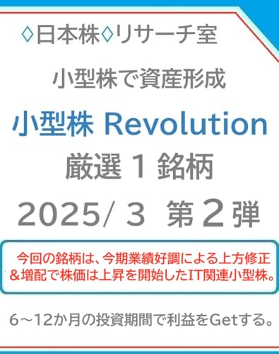 小型株で資産形成「小型株Revolution」2025/ 3 第２弾