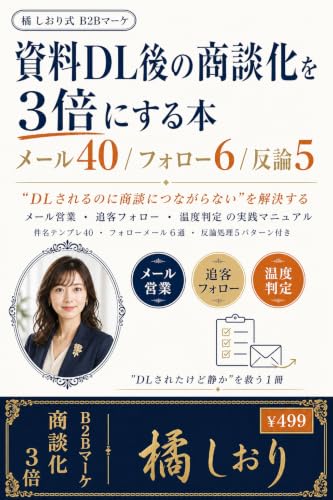 資料ダウンロード後の商談化率を3倍にする本: 「DLされるのに商談につながらない」を解決するメール営業・追客フォロー・温度判定の実践マニュアル|件名テンプレ40・フォローメール6通・反論処理5パターン付き