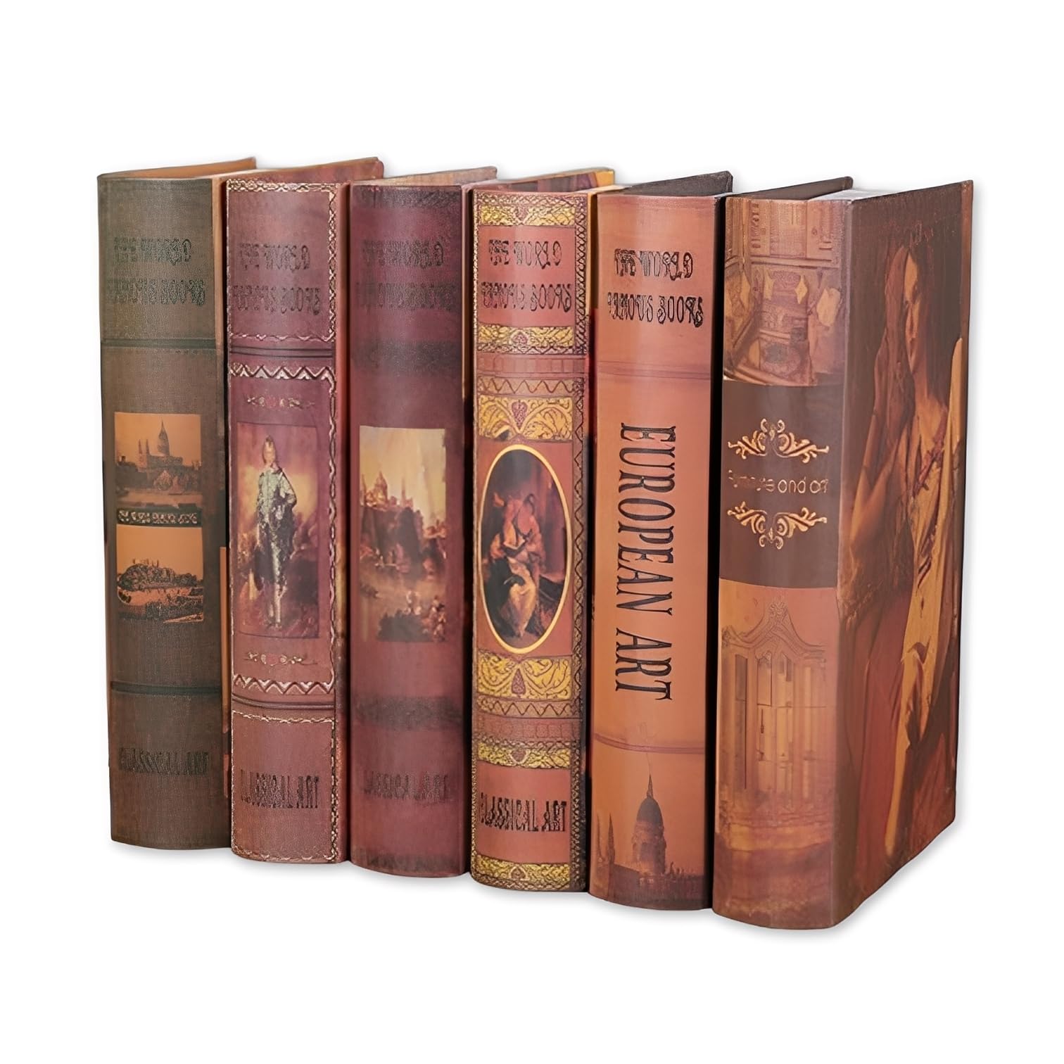 Interior Book, Set of 6 Dummy Books, For Photography, Model Room, Decorations, Fake Western Books, Display, Books, Figurines, Fake Book (Antique Look: Size L)