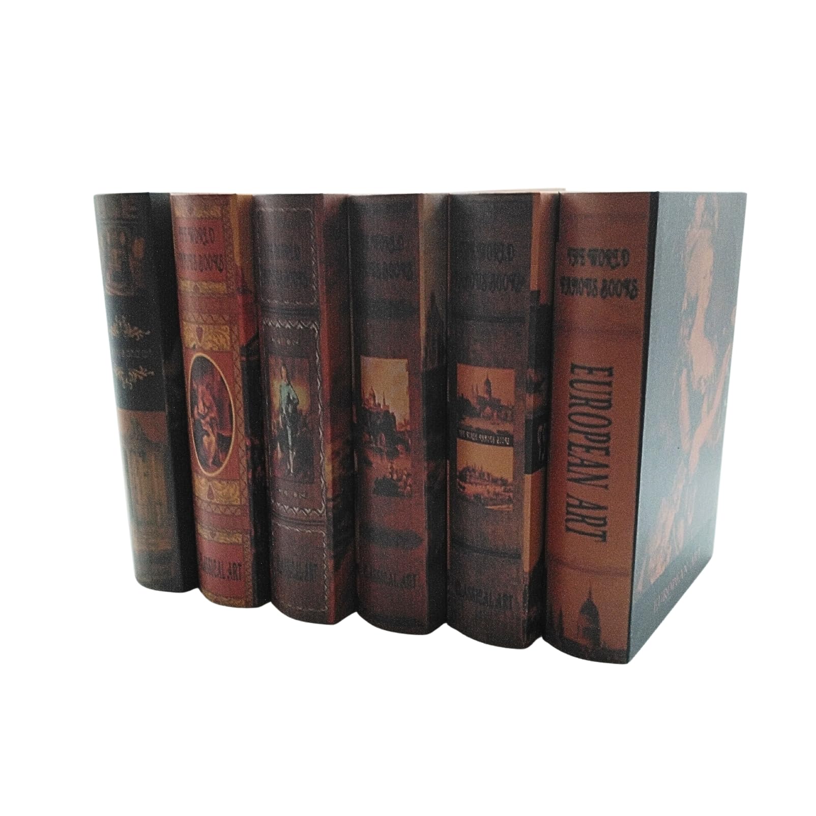 Interior Book Fake Book Retro Antique Western Book Imitation Dummy Book European Art (Set of 6, Small)