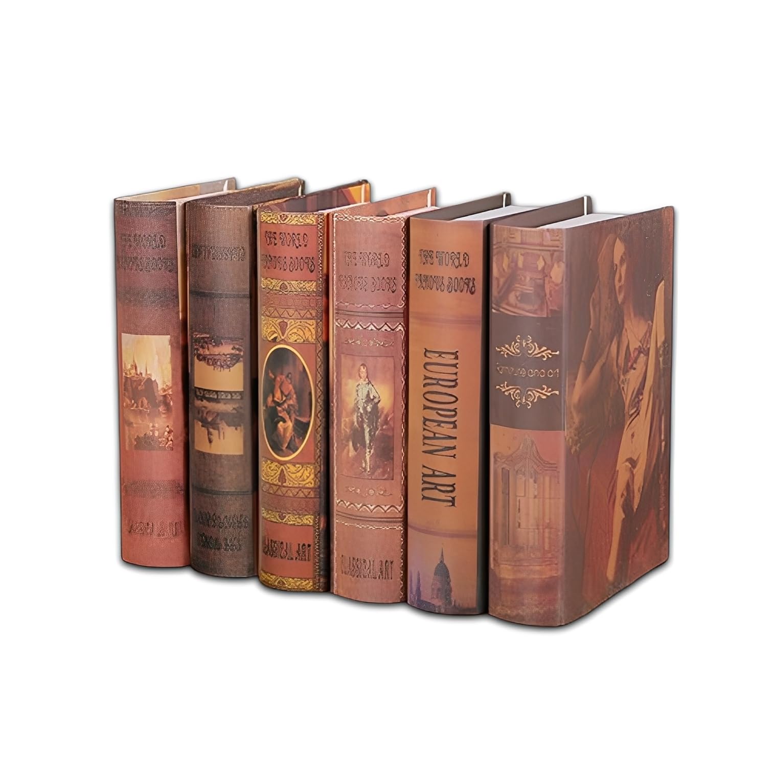 Interior Book, Set of 6 Dummy Books, For Photography, Model Room, Decorations, Fake Western Books, Display, Books, Figurines, Fake Book (Antique Look: Size S)