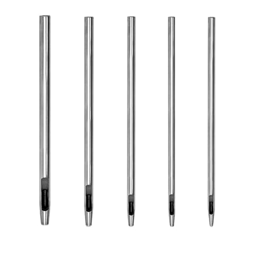 Hole Punch Set Leather Punch Belt Punch Eyelet Remover Leather Punch 5-Piece Set Silver High Carbon Steel 0.12 inches (3.0 mm)/0.14 inches (3.5 mm)/0.16 inches (4.0 mm)/0.18 inches (4.5 mm)/0.2 inches