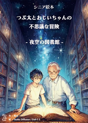 【シニア絵本】つぶ太とおじいちゃんの不思議な冒険 - 夜空の図書館 -